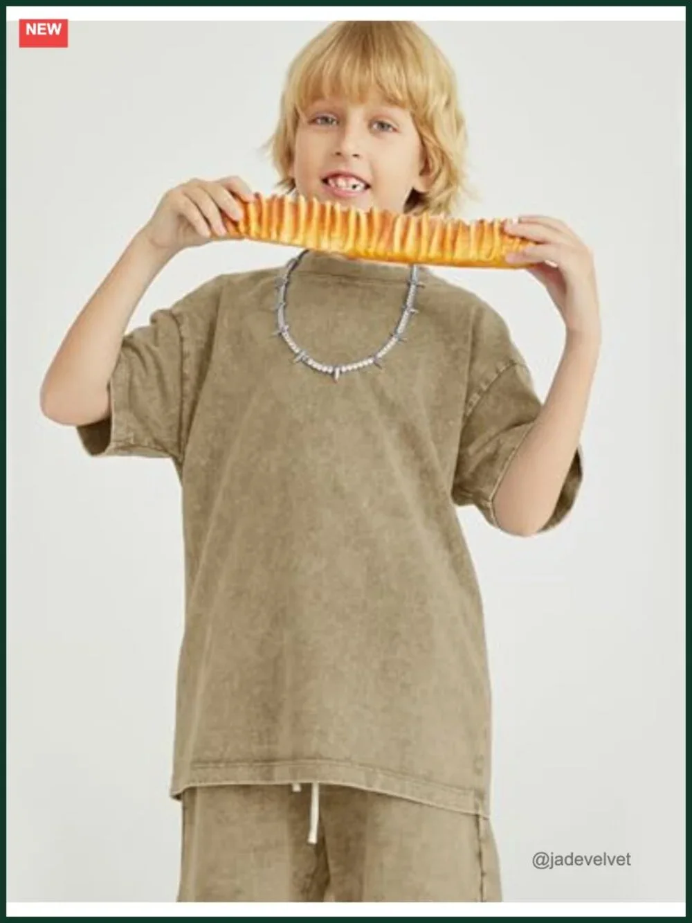 3 Pack Kids Cotton Acid Washed Oversized Tee Shirts